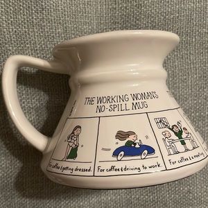 Vintage mug “The working woman’s no spill mug”